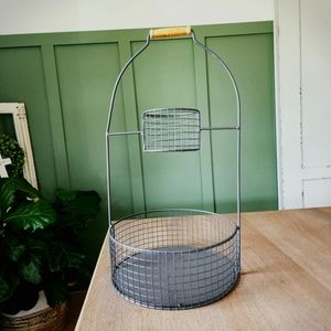 2 tier Primitive Farmhouse decorative Holder Basket Tiered Caddy Bin industrial